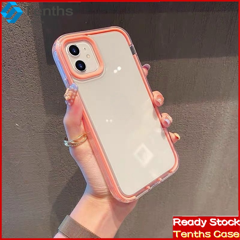 Samsung A14 A04 A04sA23 A53 A73 A13 A33A03 A03s A22 A52 A72 A32 A12 A02 A02s S20 FE A50 A50s A30s A51 A71 A20 A30 Bingkai Warna Warni 3in1 Perlindungan Lensa Casing Ponsel Soft Cover Bening