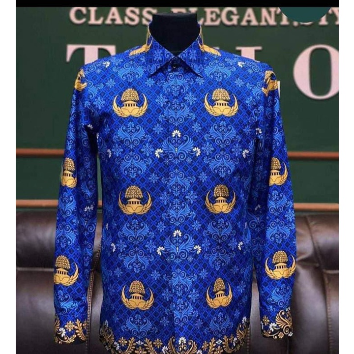 Seragam ASN KORPRI motif baru..Blus dan kemeja KORPRI terbaru lapis furing batik solo atasan kerja ASN