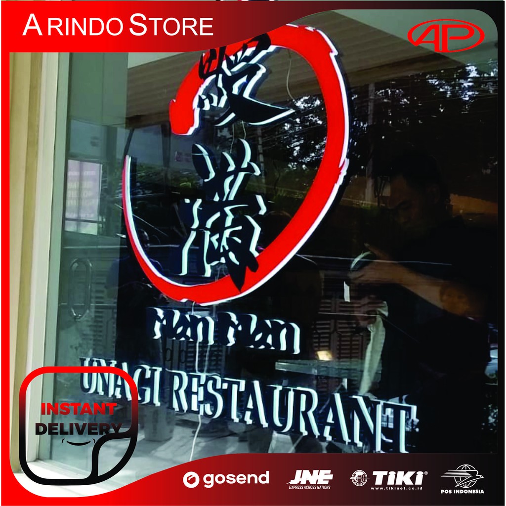 Huruf timbul galvanis Led akrilik bagus