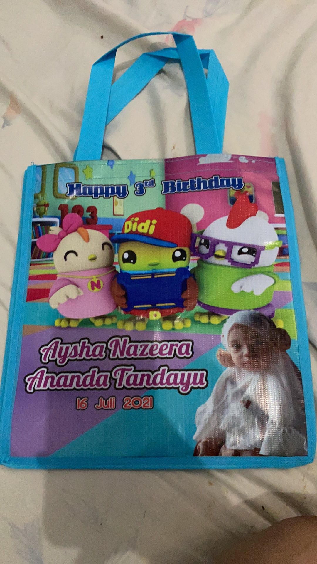 Tas Ultah Model Kotak Kombinasi Mika Muat Box 20x20 Cm