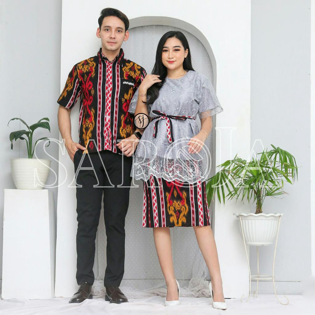 Saroja | Couple Dress Debby Dress Brukat Batik Katun