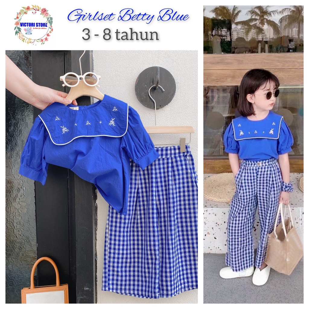 Setelan Anak Perempuan BETTY BLU Baju Anak 3 - 8 tahun Korean style Import