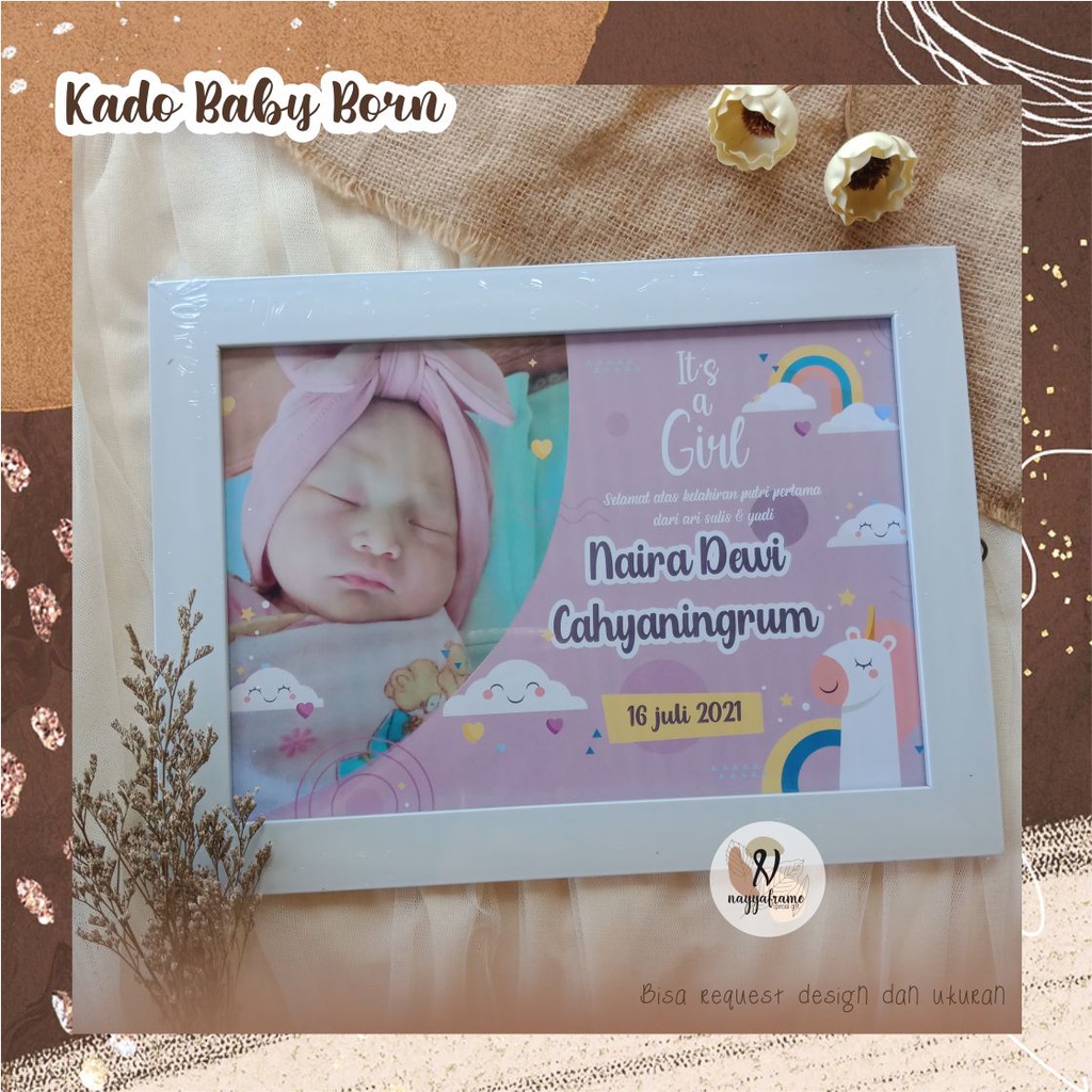Gift Baby born/ Kado bayi lahir / Kado frame baby / Gift lucu / frame gift baby