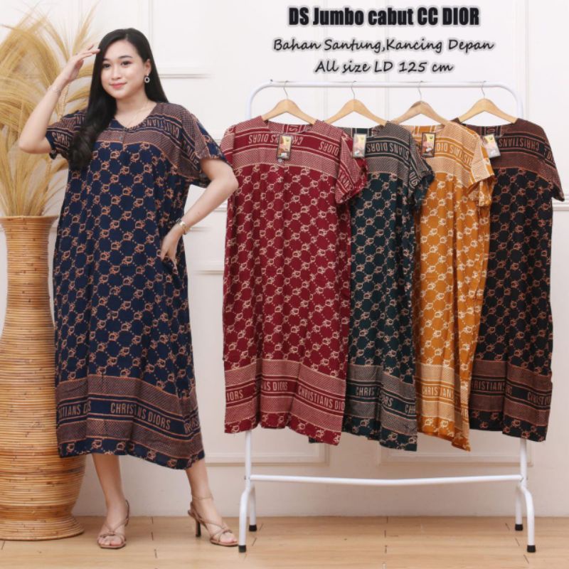 Daster jumbo rayon cabut warna wayang baju tidur nyaman busui dada kancing depan bumil harga murah