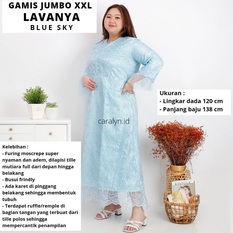 GAMIS JUMBO XXL XXXL XXXXL BRUKAT TERBARU LEBARAN 2022 LAVANYA CARALYN_ID