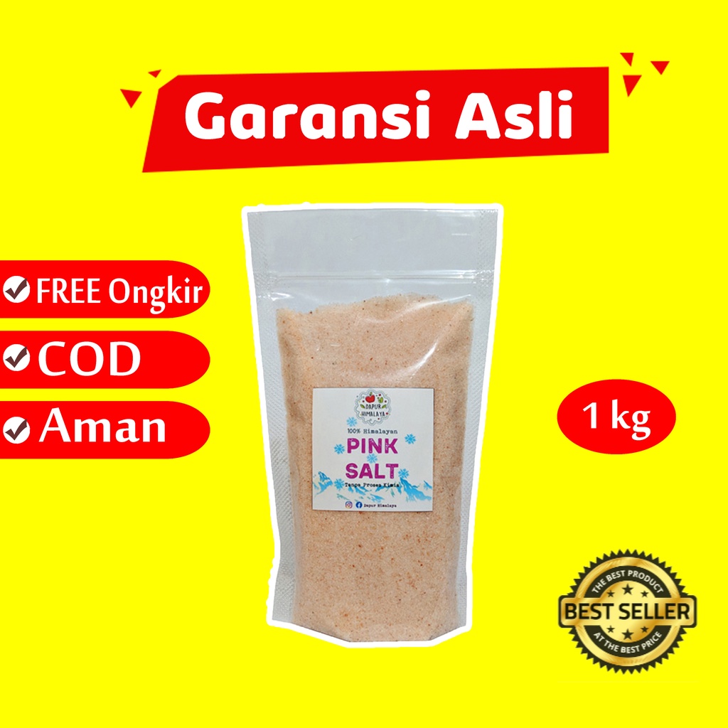 

GARAM HIMALAYA 1 KG ASLI / HIMALAYAN PINK SALT 1KG / HIMSALT / PINK SALT / GARAM HIMALAYAN ORGANIK