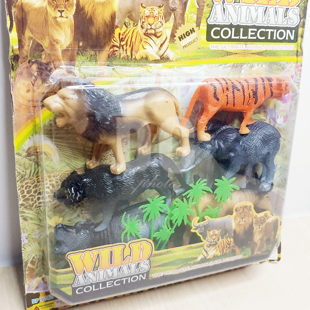 Wild Animals Collection 9162 Mainan Hewan Liar Singa Harimau Puma Gajah