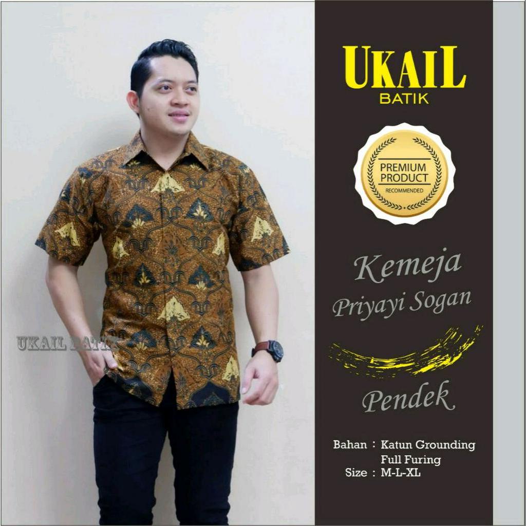 Kemeja Batik Lengan Pendek Terbaru Baju Batik Pendek Lapis Furing PRIYAYI PENDEK Batik Solo