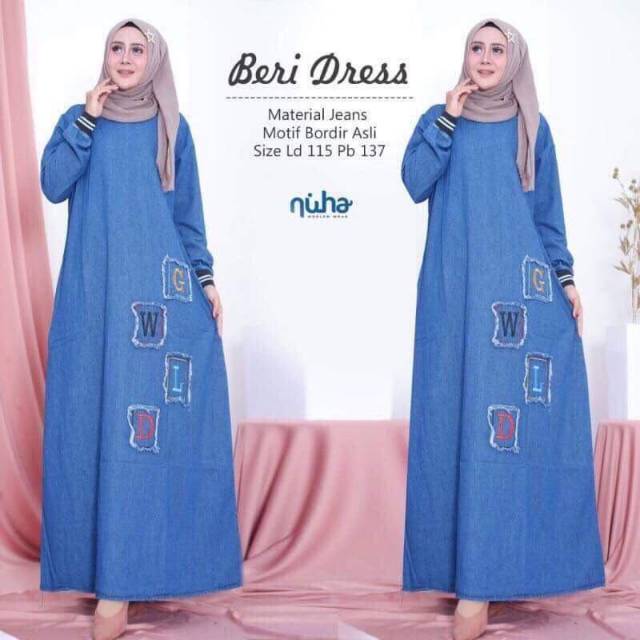 GAMIS JEANS MOTIF BORDIR BERI DRESS BY NUHA