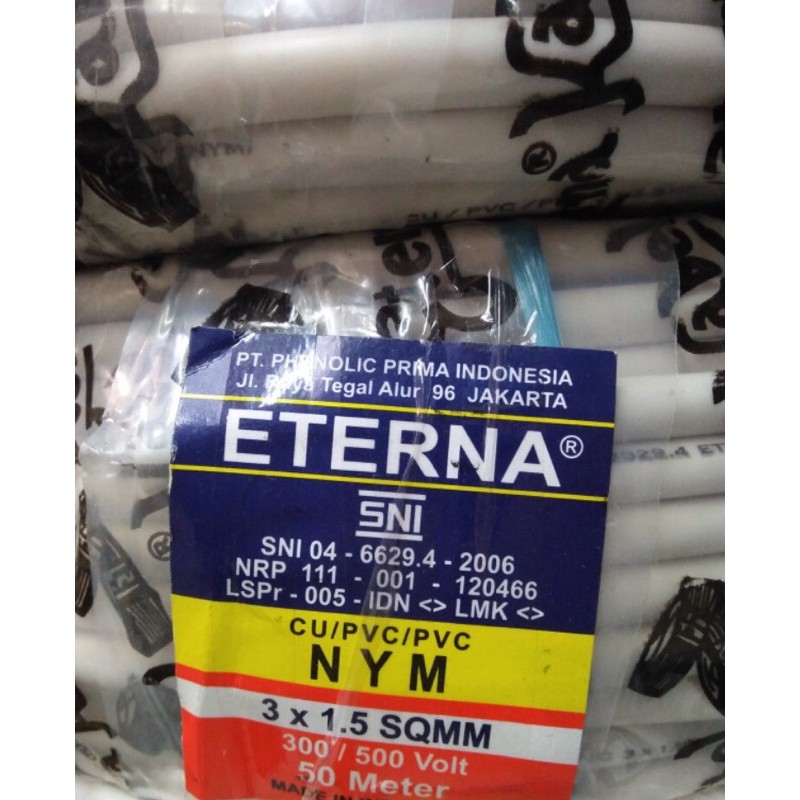 Kabel NYM 3x1.5 Eterna Harga PER METER