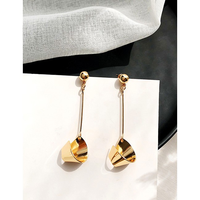 LRC Anting Tusuk Elegant Pure Color Decorated Long Earrings