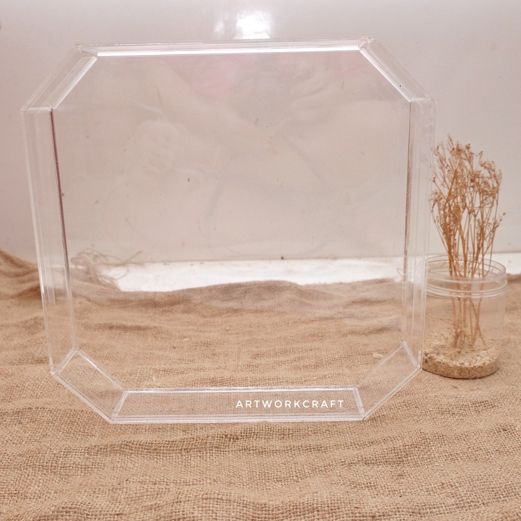 [OKTAGONAL 30CM] PREMIUM Frame Mahar Pernikahan OKTAGONAL ACRYLIC / Frame  OKTAGONAL Transparant / G