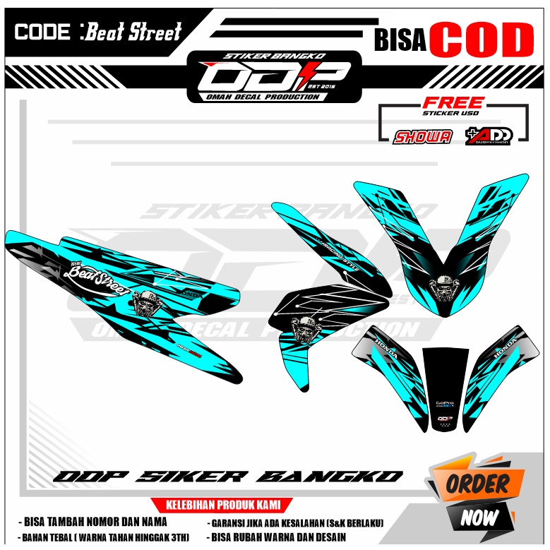 VARIASI aksesoris stiker decal dtracker full body dekal striping HONDA BEAT STREET sticker motor mot