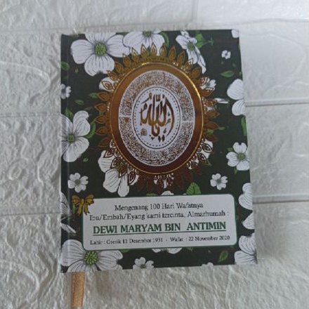 buku yasin hardcover + hotprin isi 128halaman artpaper + siku + rumbai