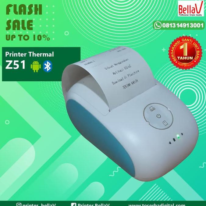 

Mumpung promo Printer Bluetooth BellaV Z51 fungsi double bisa label - Putih