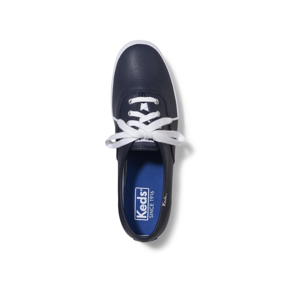 navy leather keds
