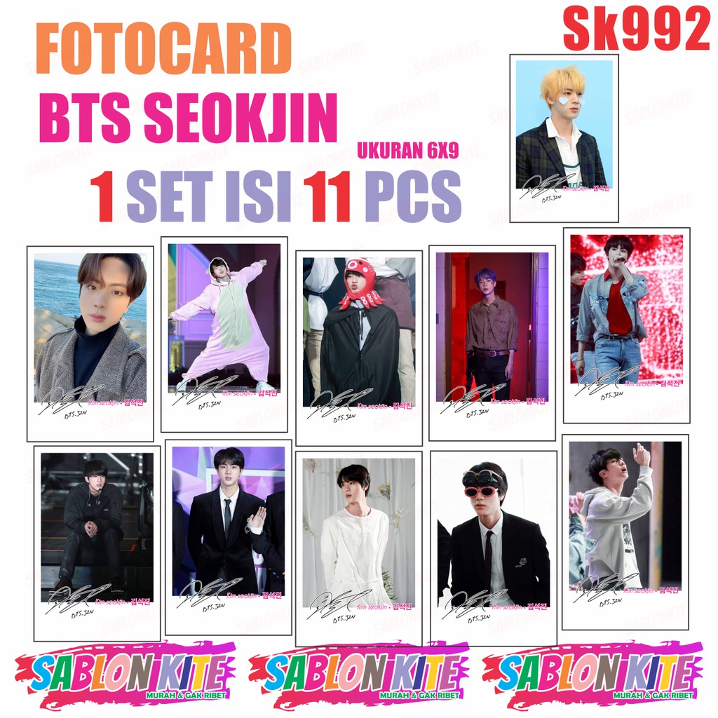 MURAH!!! FOTOCARD  KPOP SEOKJIN JIN FOTO ART PAPER SK992 FG SG JK V JH JM JIN