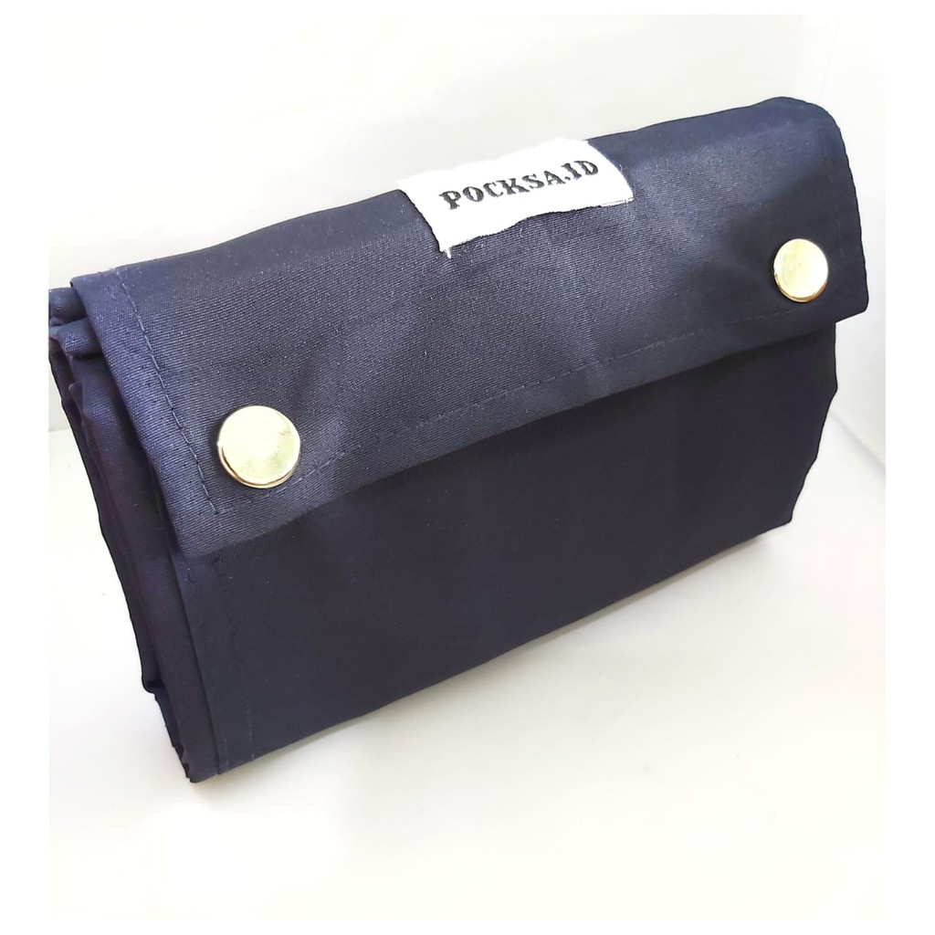 Pocket Sajadah Biru Navy/ Sajadah Tas Lipat / Sajadah Lipat / Sajadah Travel