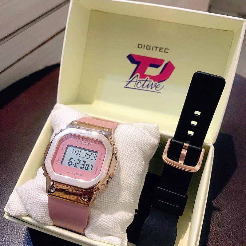 JAM TANGAN DIGITEC KOTAK WANITA UNISEX MODEL TERBARU TAHAN AIR AMAN PAKAI RENANG