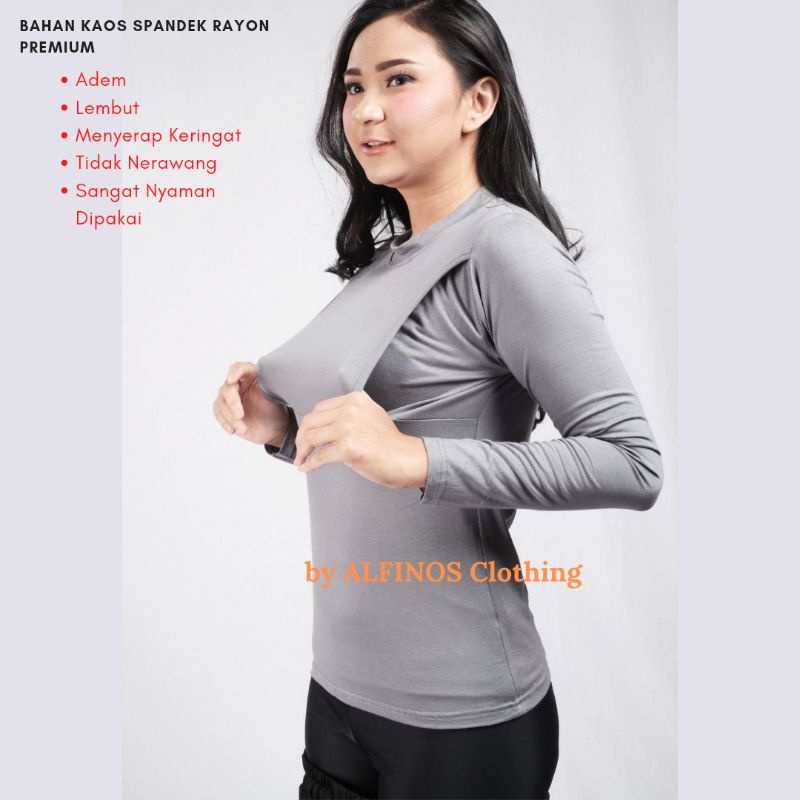 Manset Inner Busui Lengan Panjang Menyusui Bumil Bukaan Samping Kanan Kiri
