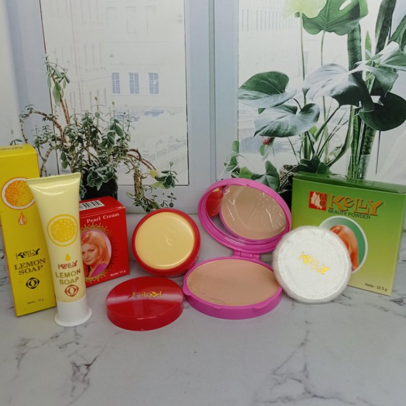 PAKET MAKEUP  KELLY 3IN1 | Lemon soap 5g+Compact Kelly+Kelly Foundation 5g