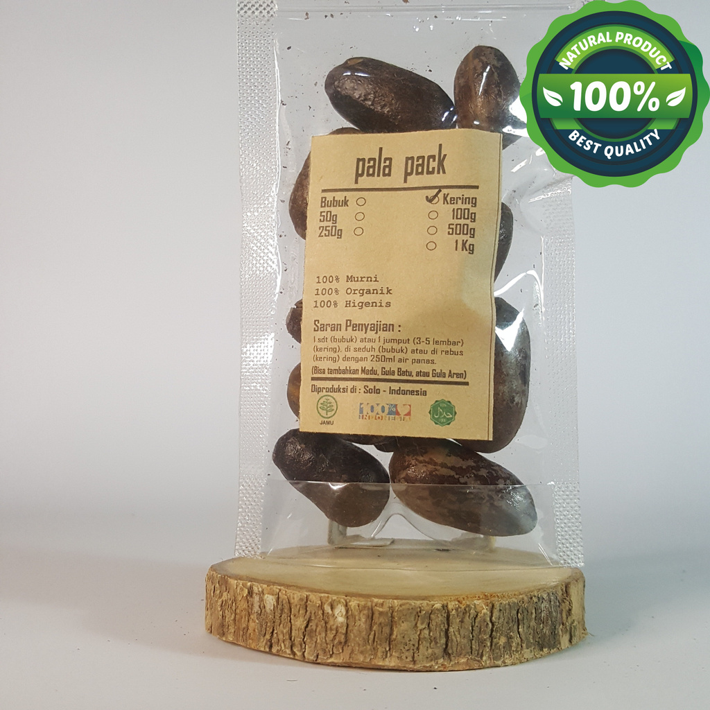 

BIJI PALA UTUH KERING 100 GRAM - Myristica Fragrans - MURNI - JS