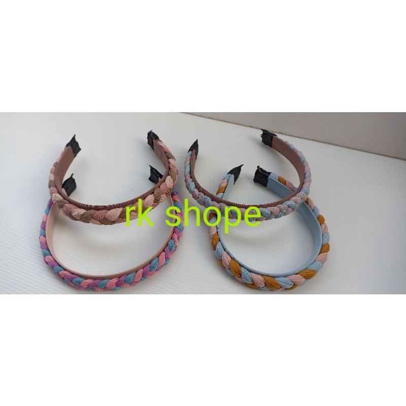 bandana korea kepang warna bando kepang warna headband korea wanita