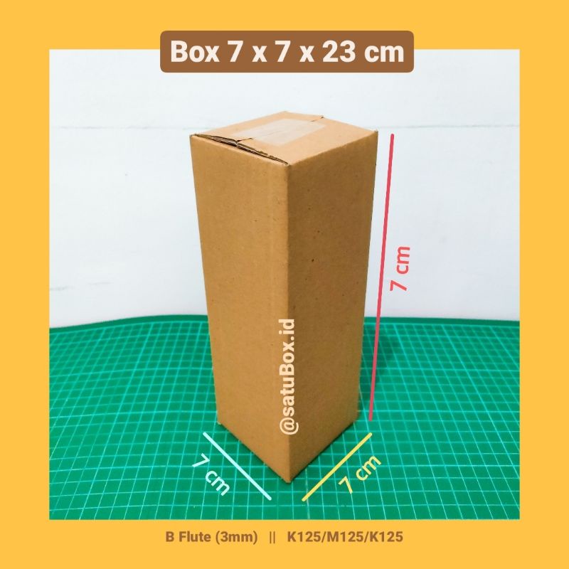 

kardus karton box polos uk. 7x7x23 cm single wall 3mm