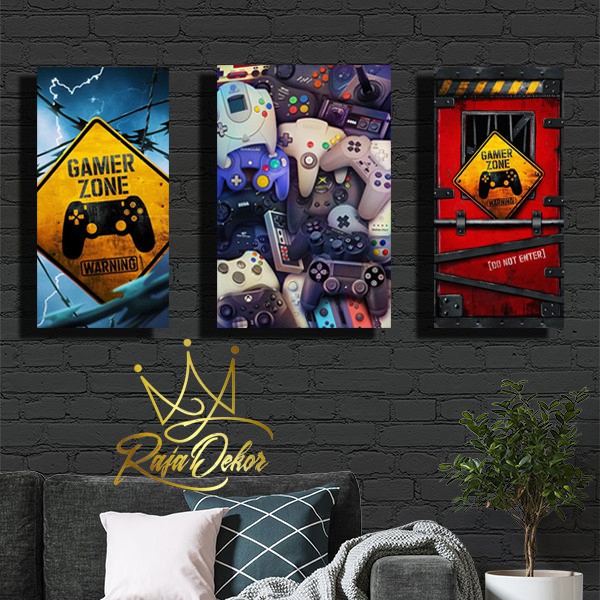 pusatmode Hiasan Dinding Gamer Zone Size 15x30 &amp; 20x30 cm