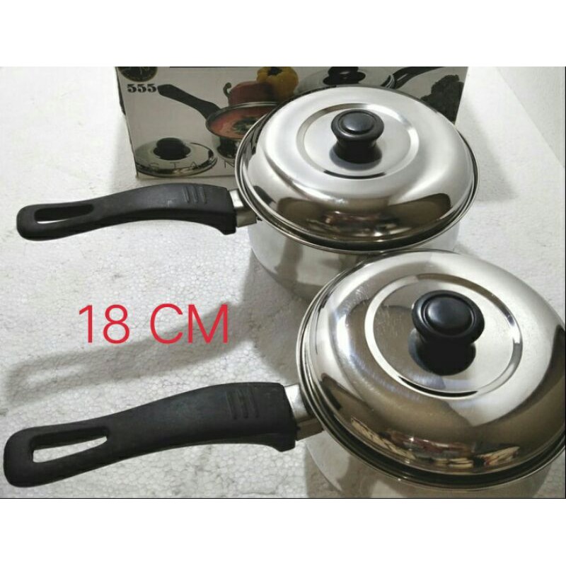 Panci Susu 18 CM Stainless Steel / Panci Mie / Panci Air Rebus Merk 555