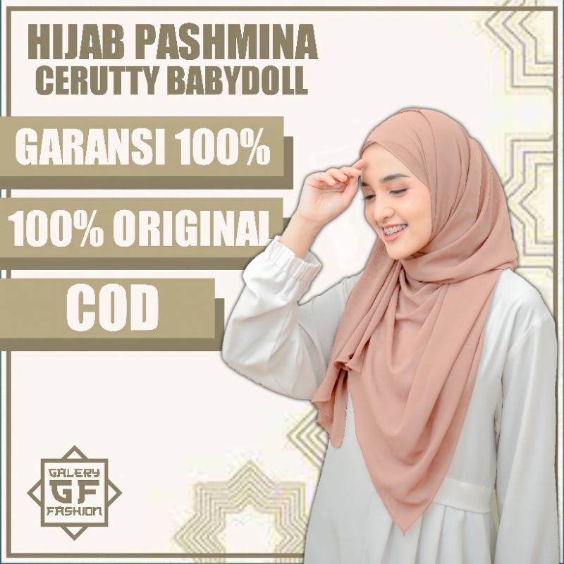 Hijab Jilbab Pashmina Pasmina Original Cerrutty Babydoll Premium Polos Ukuran 175 CM X 75 CM Warna H