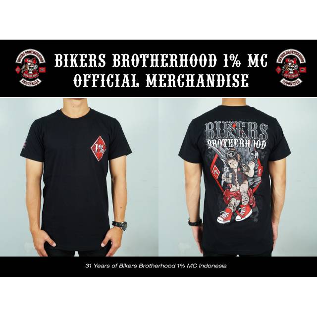 T-shirt pendek new arrival Bikers Brotherhood 1% MC