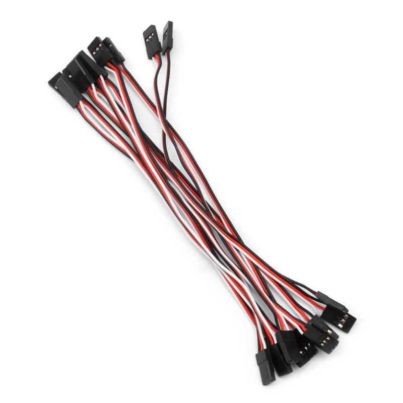 Mary 10pcs 10cm Quadcopter Extension Servo Lead Futaba JR Male To Male Kabel Kawat RC