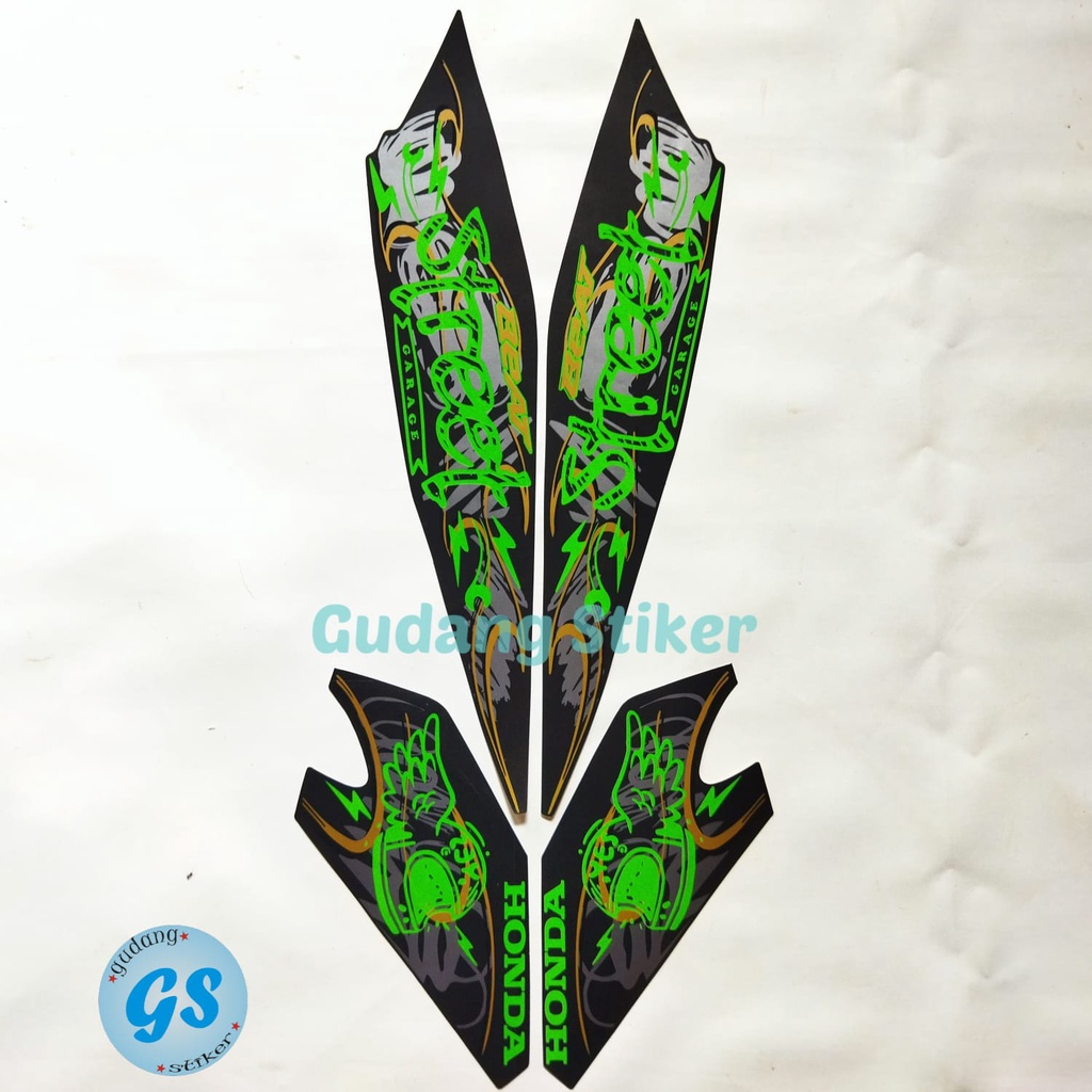STIKER STRIPING BODY LIS MOTOR HONDA BEAT STREET 2021 HIJAU