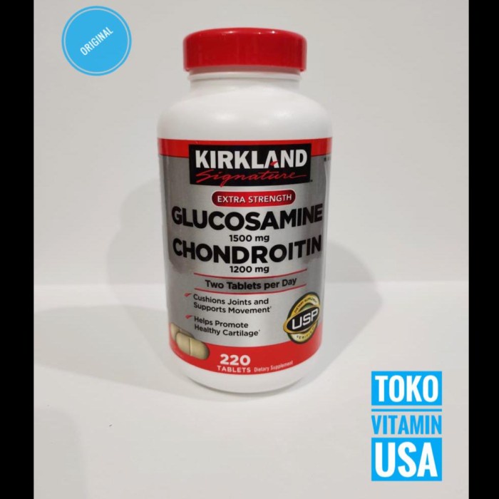 MURAH Kirkland Signature Glucosamine 1500 Mg + Chondroitin 1200 Mg