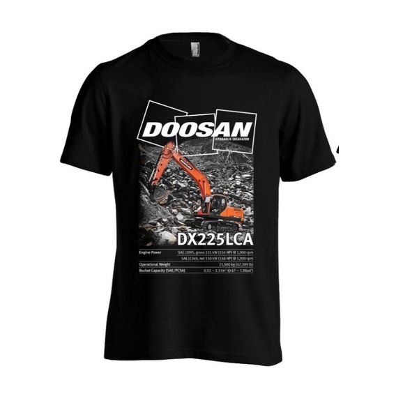 Koas excavator doosan kaos sablon doosan kaos hitam alat kaos tambang kaos alat berat kaos doosan