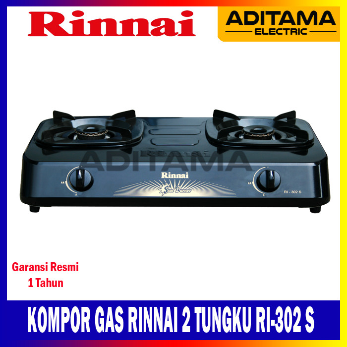 RINNAI KOMPOR GAS  2 TUNGKU RI-302 S/ RINNAI KOMPOR GAS RI-302S RI302S