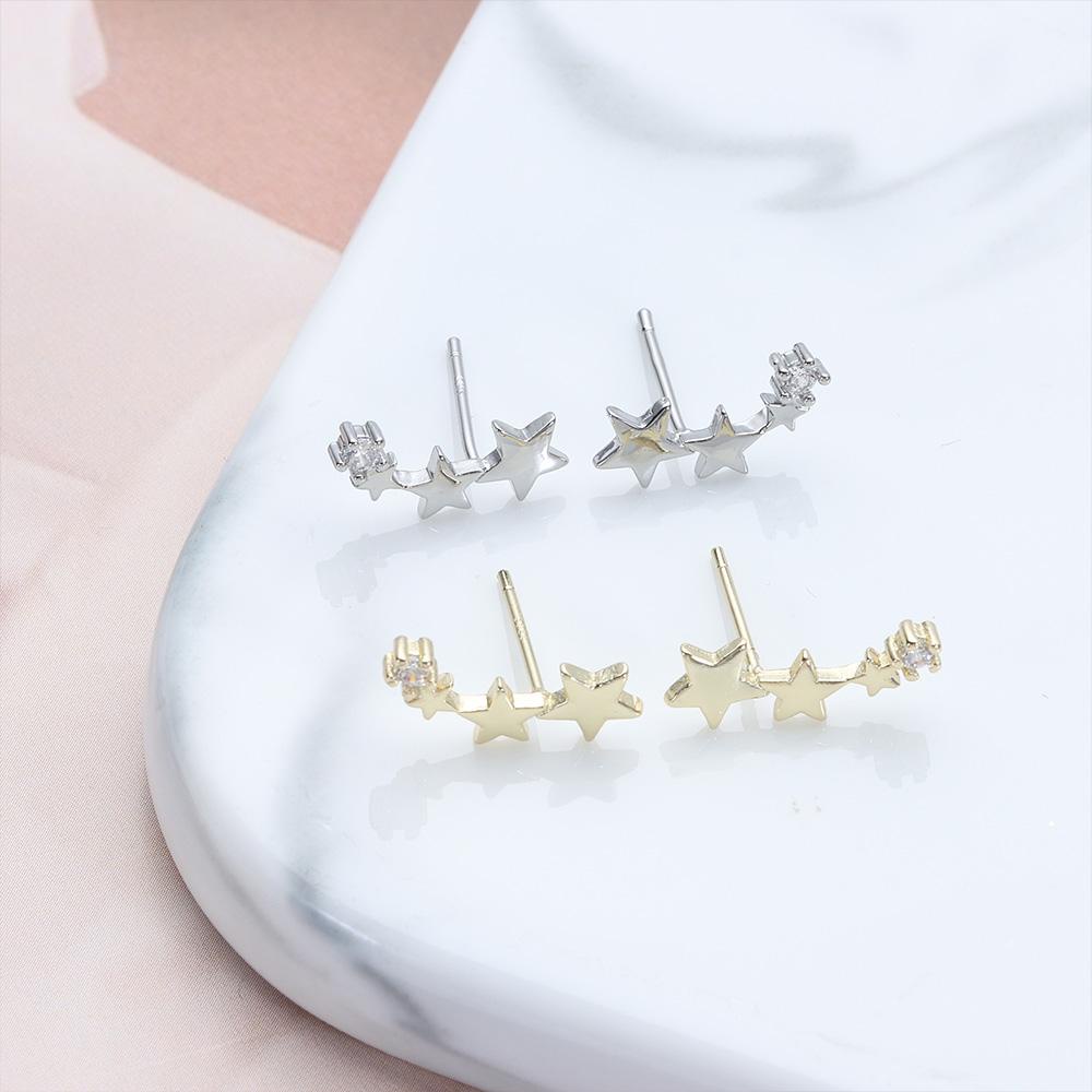 Lily Stars Hoop Earrings Untuk Pacar Istri Perhiasan Aksesoris Indah925 Perak