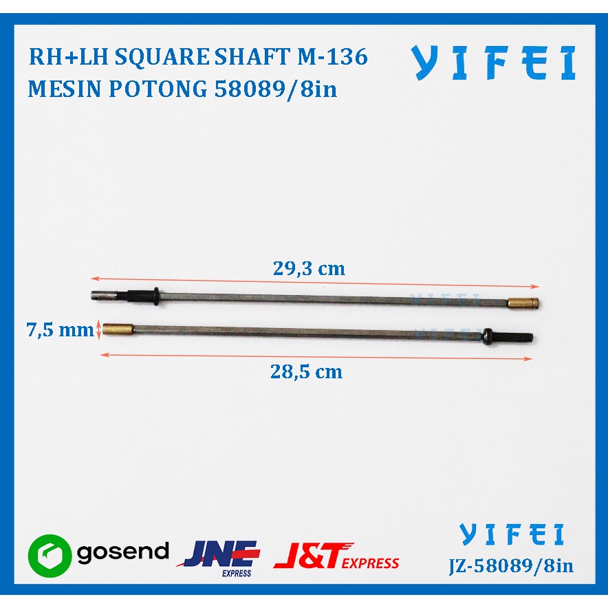 RH+LH SQUARE SHAFT M-136/M-138(8&quot;) POTONG KM YIFEI-58088JZ-58089/8in