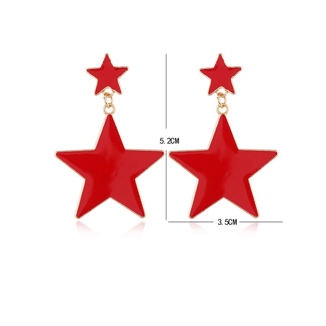 LRC Anting Tusuk Fashion Pentagram Acrylic Stud Earrings A60258