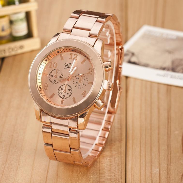 (GROSIRJAYA32) Jam Tangan Wanita Geneva 260 Analog Fashion Casual Women Strap Stainless Steel Wrist Quartz