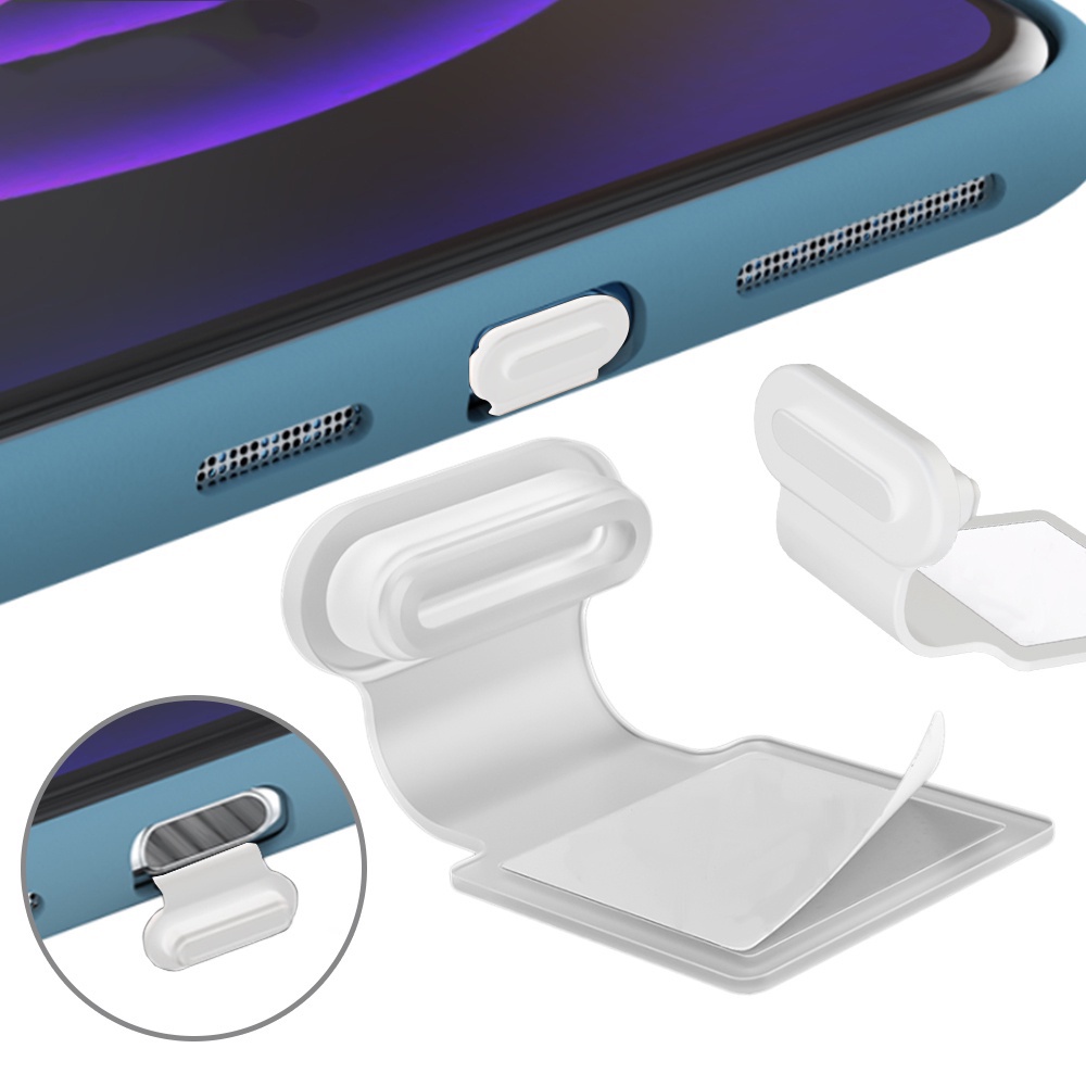 1 Pc Cover Pelindung Port Charging Bahan Silikon Tahan Air Tahan Debu Dapat Digunakan Kembali