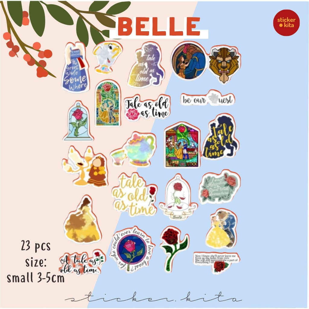 

Belle / Beauty and The Beast - Sticker Tumblr Aesthetic [FREE GIFT] // BISA CUSTOM STICKER STICKER.KITA