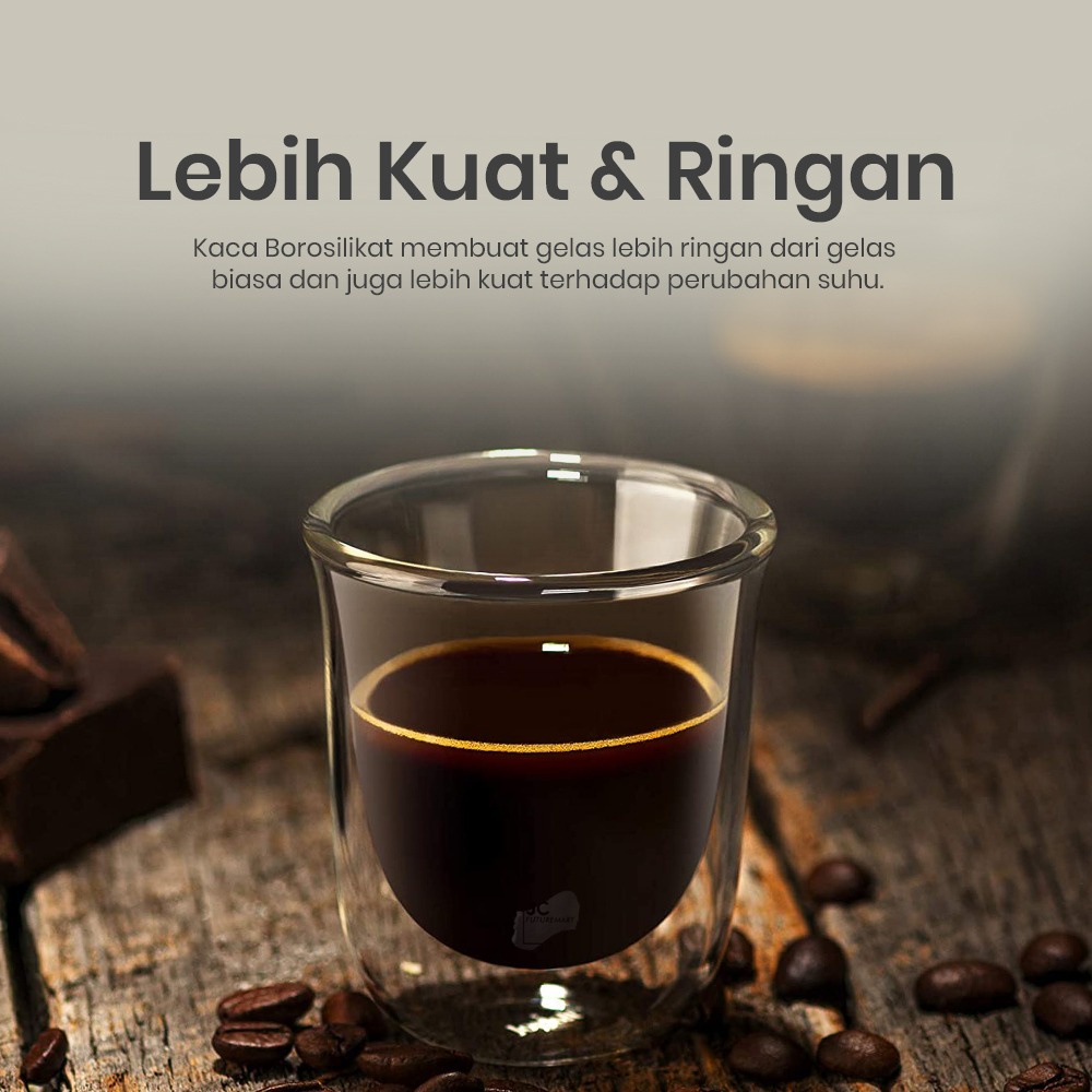 GELAS DOUBLE WALL 300ml KOPI CAPPUCINO TEH ANTI PANAS dan DINGIN