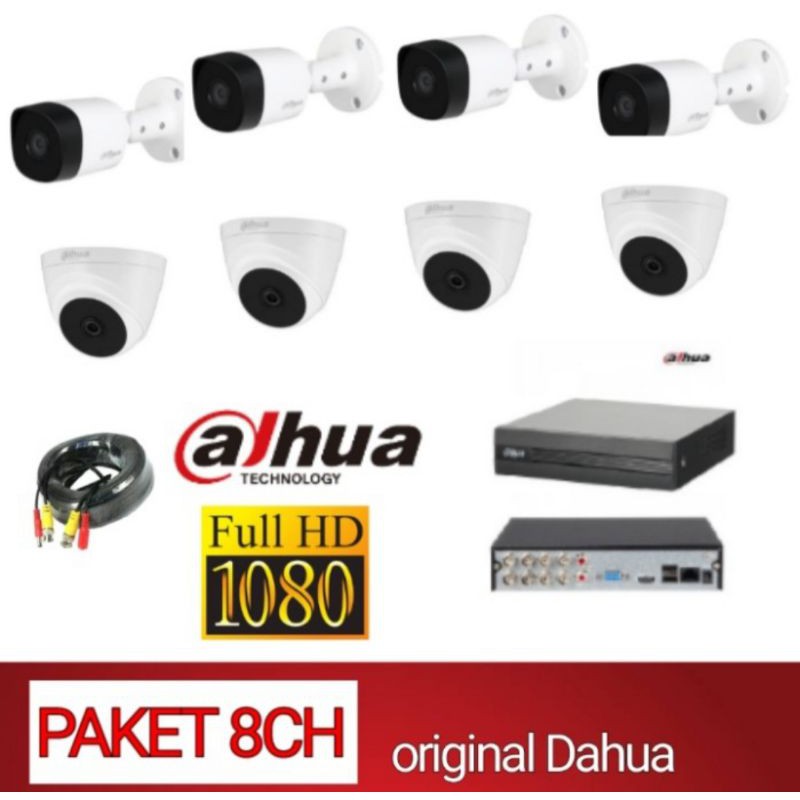 PAKET CCTV DAHUA 6CH FULL HD CCTV 2MP DAHUA HDD 500GB LENGKAP