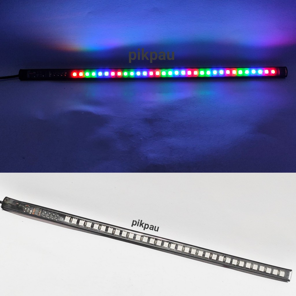 Lampu LED Strobo Strip 32cm Fleksibel Waterproof Banyak Mode Welcome 12V Warna Pelangi