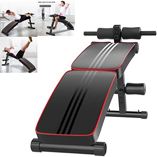 TaffSPORT Kursi Alat Fitness Gym Bench Press Abdominal Muscle Exercise Foldable - Black - 7RSE6GBK