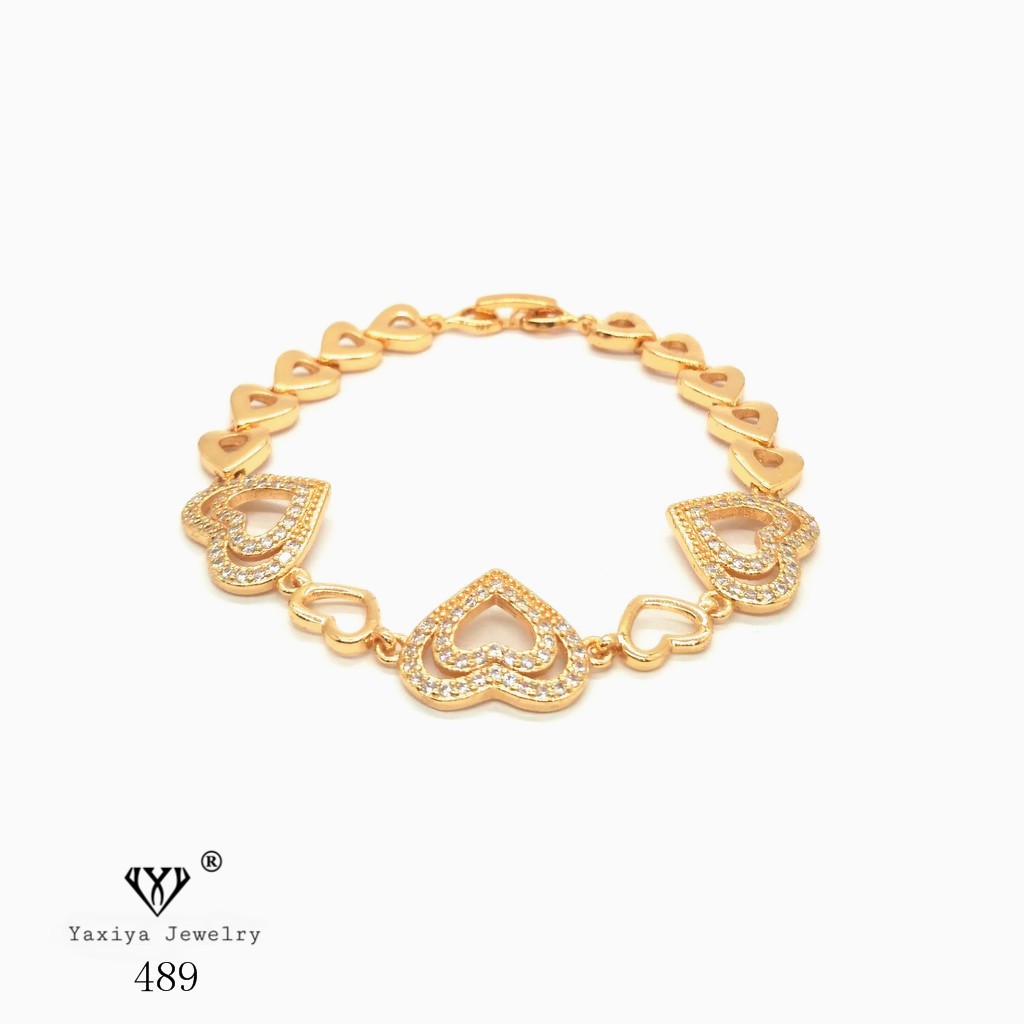 

Gelang Lapis Emas Permata Perhiasan Imitasi Gold 18K Yaxiya Jewelry 489