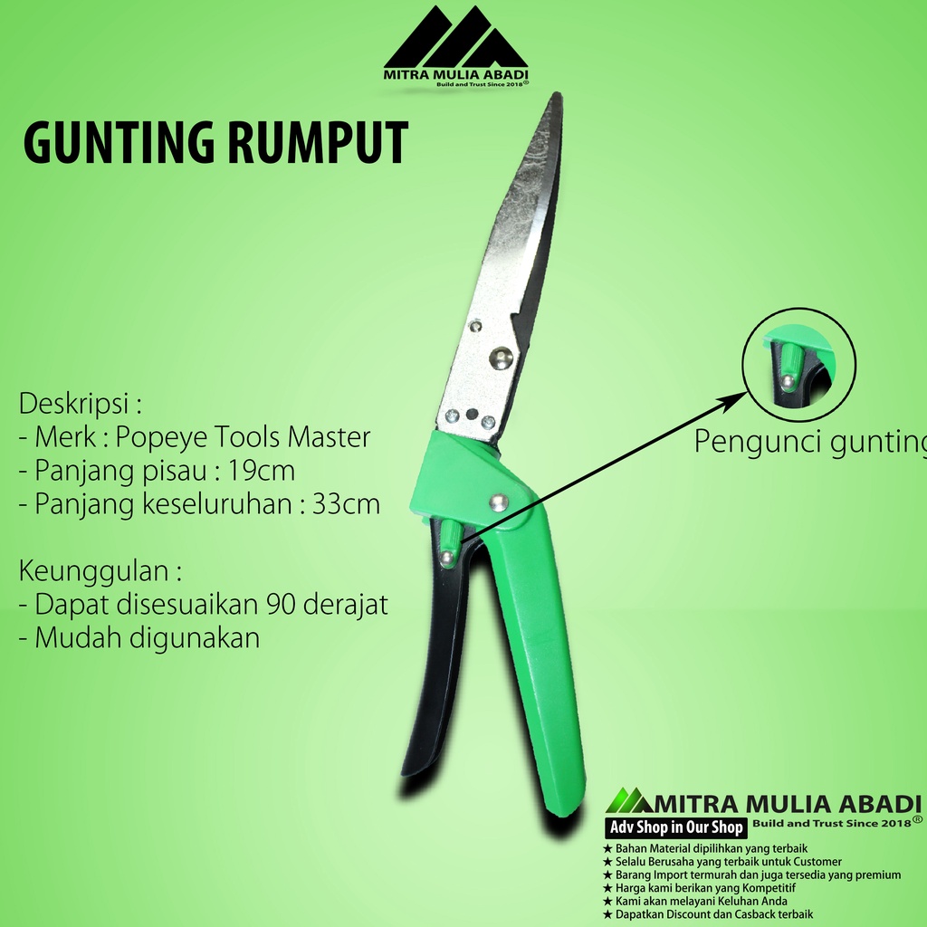 Gunting Rumput 3 Fungsi Posisi Gunting Taman Dahan