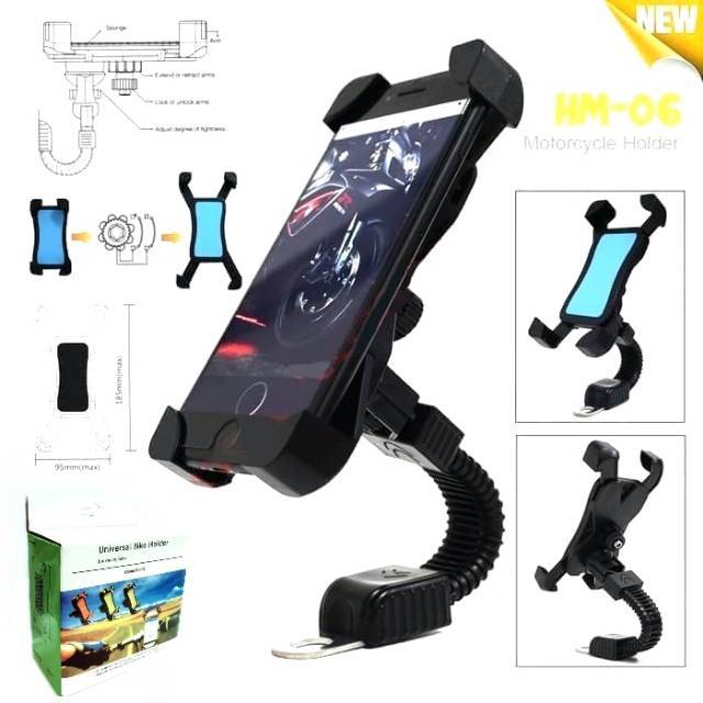 HOLDER MOTOR ARM UNIVERSAL HM06 HOLDER SPION CH01 HOLDER HANDPHONE